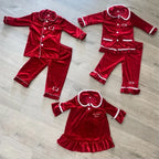 Ruffkids Velvet Baby Clothes Kids Pajamas Family Matching Pjs Loungewear Red Green Boys Girls Christmas Pyjamas Sets