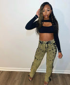 Jean femme taille haute – Coupe droite