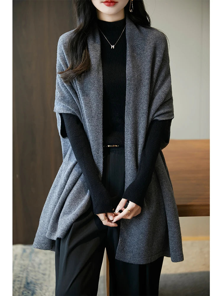 Cardigan Laine Mérinos 100% Femme – Cachemire Doux Col V Automne Hiver