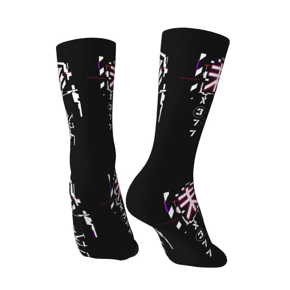 Techwear Men's Crew Socks Unisex Fun Japanese Future Tech Street Wear Style Spring Summer Autumn Winter Dress Socks