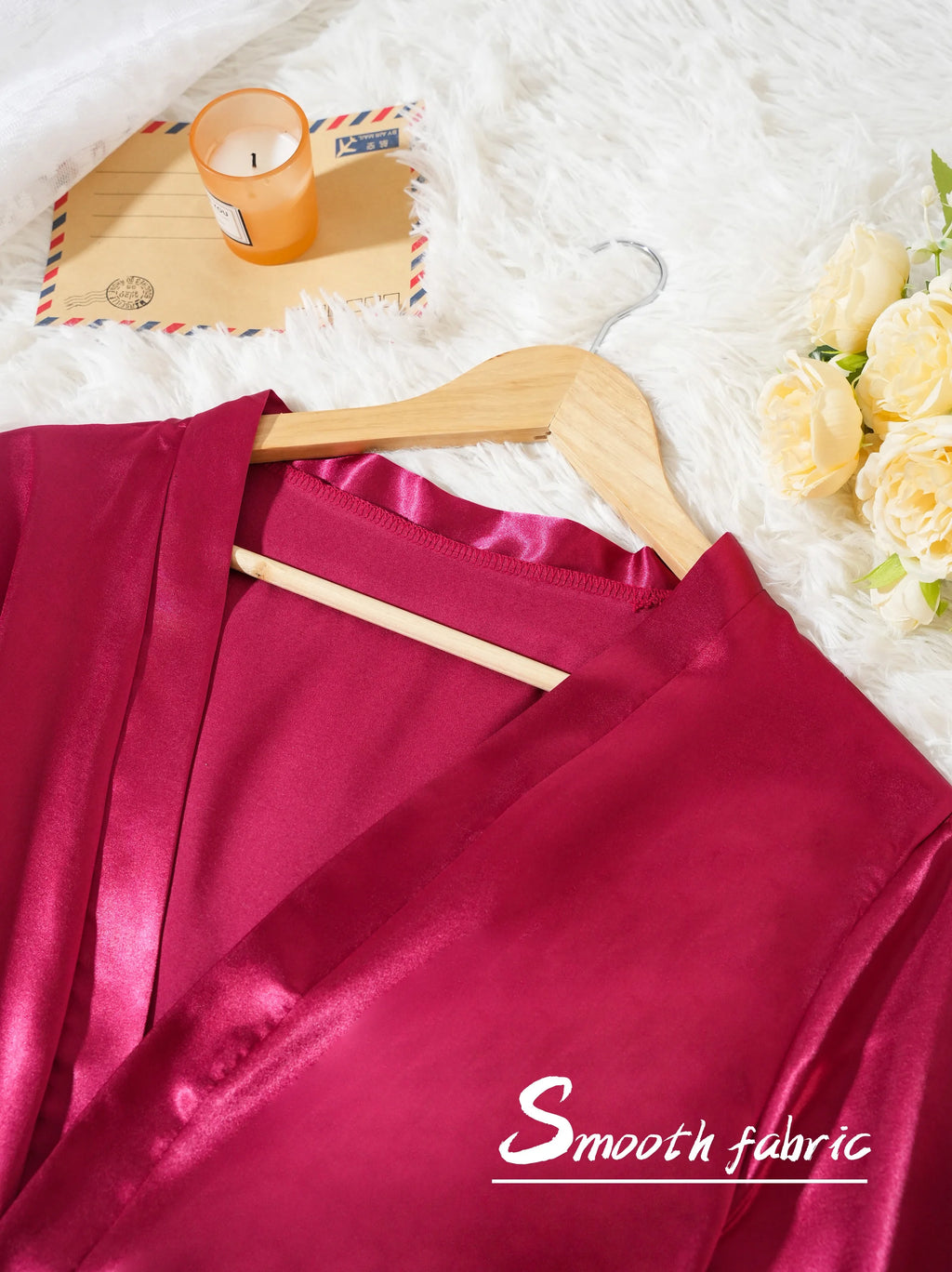 Ensemble Pyjama Satin 4 Pièces avec Robe