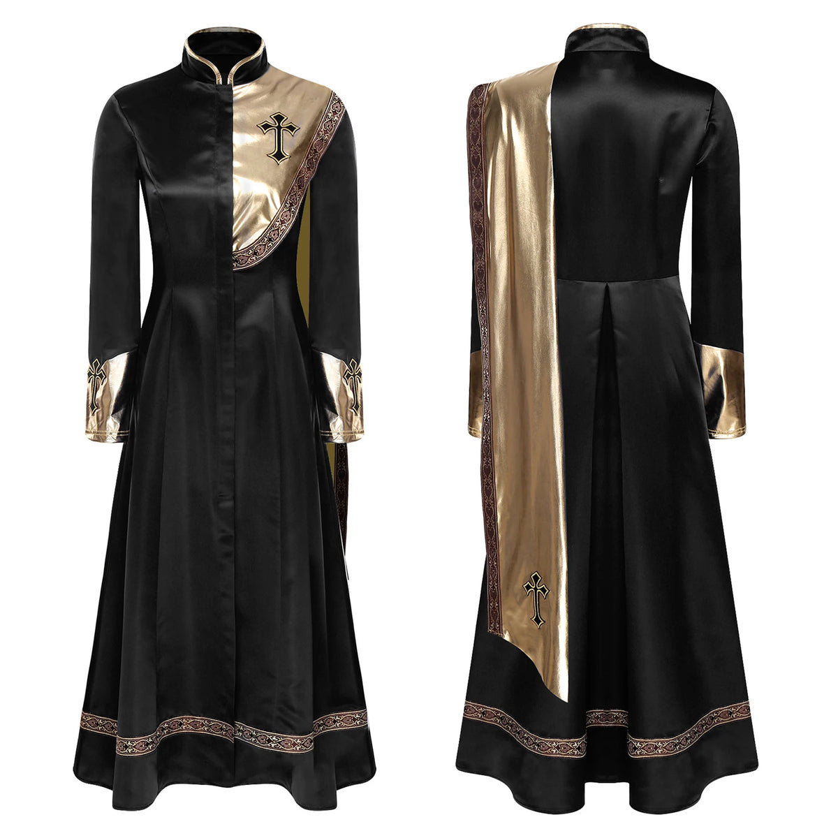 Robe longue femme asymétrique – Détails brillants