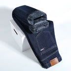 2026 Winter Fleece Thick Warm Men Jeans Slim Skinny Stretch Straight Classic Version of  Denim Plush Pants Male Brand Clothing