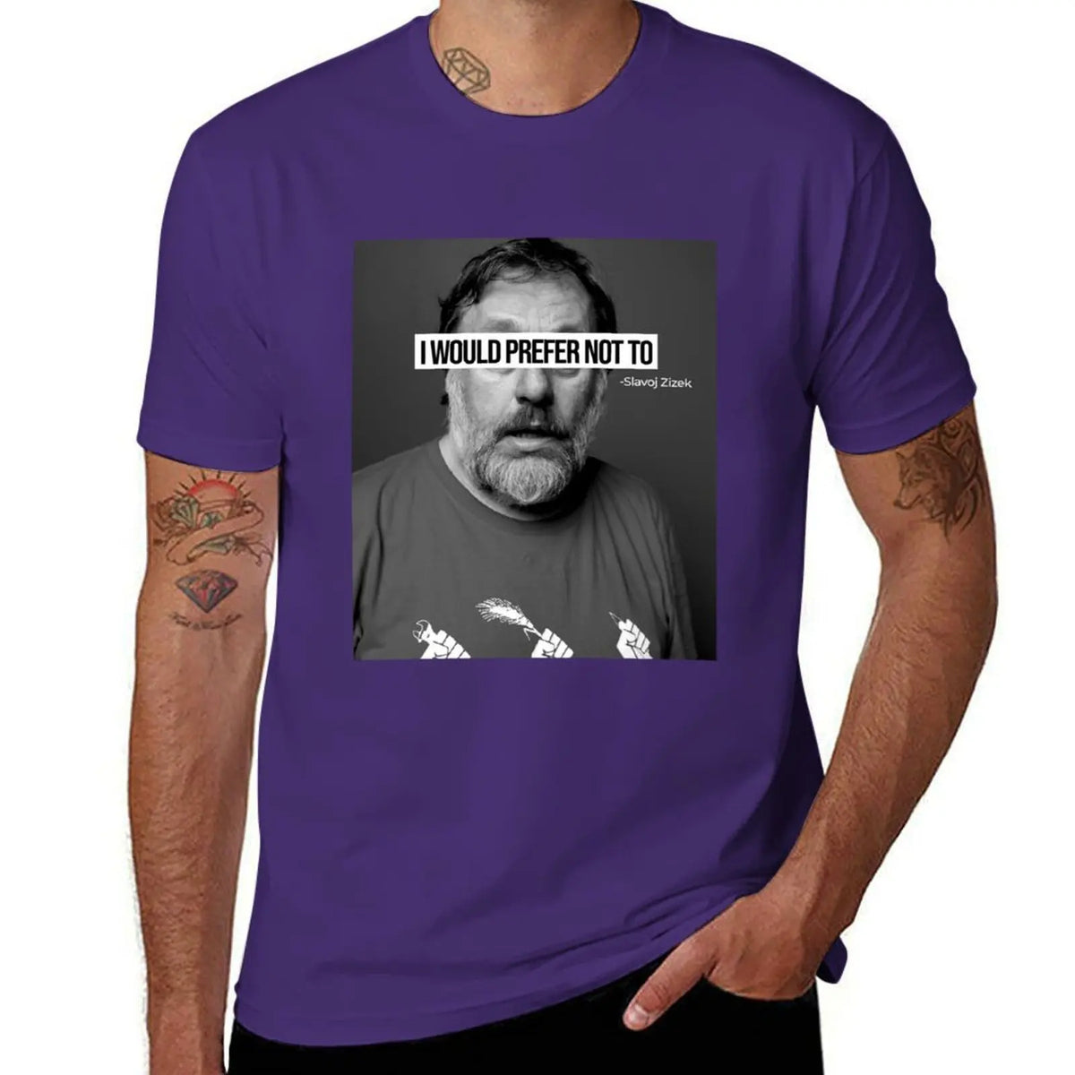 T-shirt Slavoj Žižek « I Would Prefer Not To » – Streetwear graphique