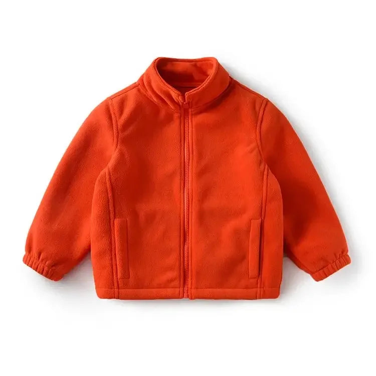 Manteau Polaire Enfant À Capuche – Double Polaire Chaud Zipé 2-14 Ans