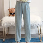 Winter Plush Pajama Pants for Women Soft Fleece Lined Thermal Lounge