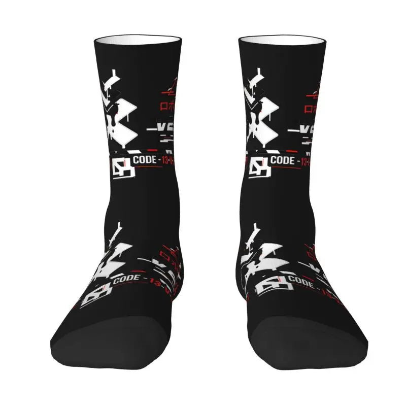 Techwear Men's Crew Socks Unisex Fun Japanese Future Tech Street Wear Style Spring Summer Autumn Winter Dress Socks