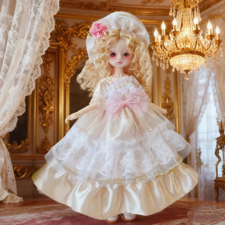 Only Clothes New Hot-selling Retro Lace Tutu Skirt Suitable for Bjd Dolls Elegant Temperament All-match Skirt Exquisite Top Hat