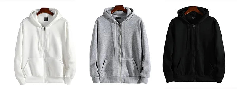 Hoodie homme zippé – Coton et polyester