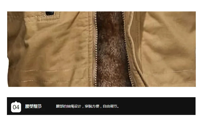 2025 New Men Velvet Cotton Jacket Autumn Winter Thickened Casual Coat Workwear Style Outdoor Warm Fleece Lined Mens Coat