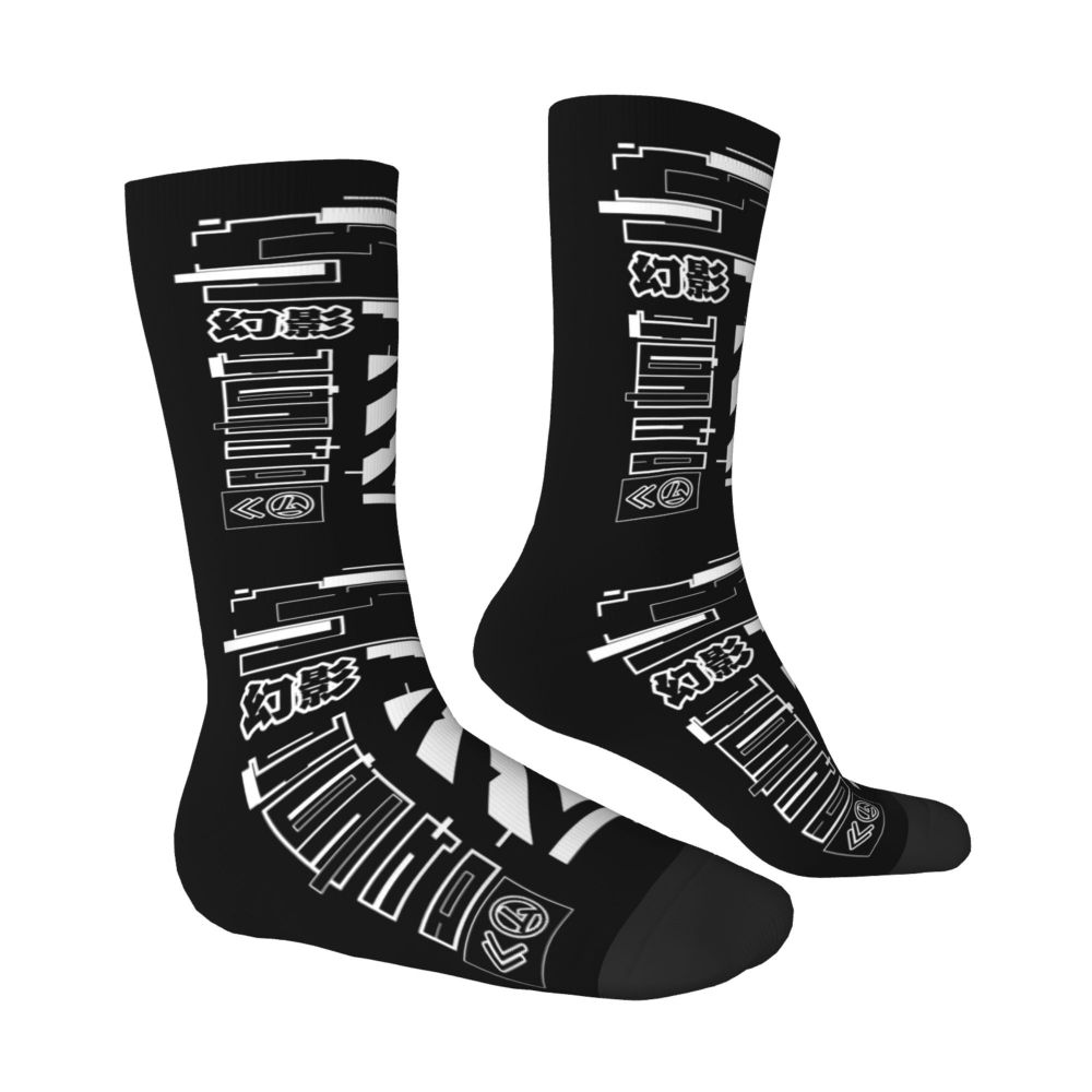 Techwear Men's Crew Socks Unisex Fun Japanese Future Tech Street Wear Style Spring Summer Autumn Winter Dress Socks