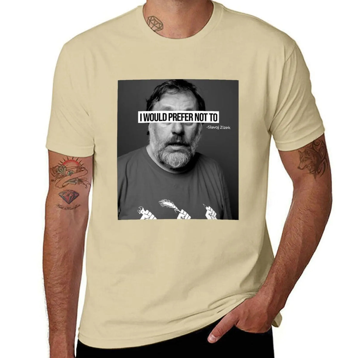 T-shirt Slavoj Žižek « I Would Prefer Not To » – Streetwear graphique