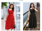 robe femme Summer Polka Dot Womens Dresses Elegant Square Neck