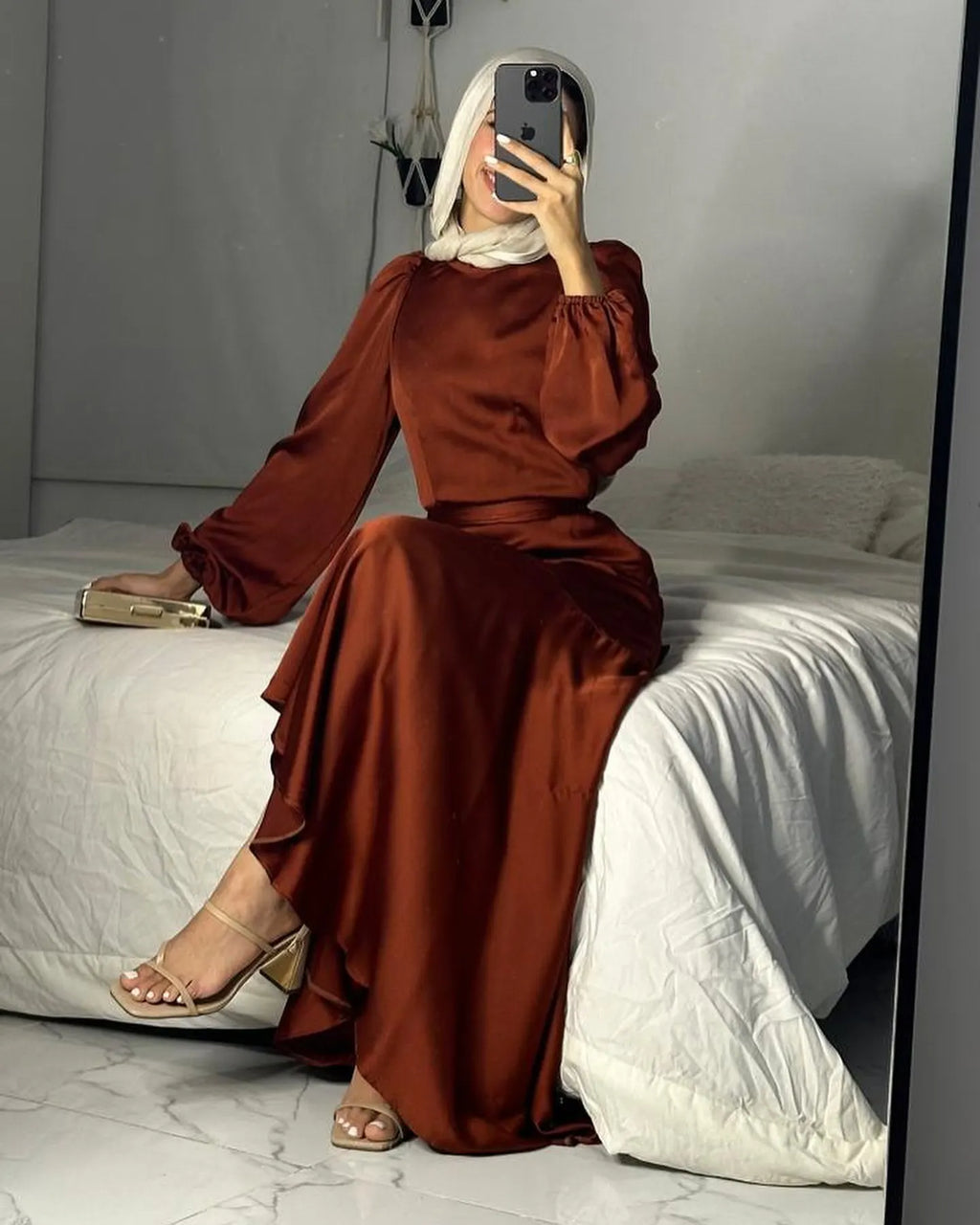 Robe longue femme type abaya – Coupe élégante