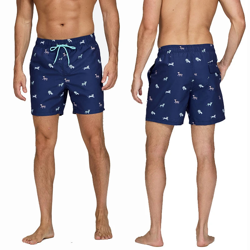 ESCATCH Fast Dry Men's Board Shorts Vertical Stripe New Arrival 2026 Summer Beach Surfing Breathable Mesh Liner Plus Size Shorts