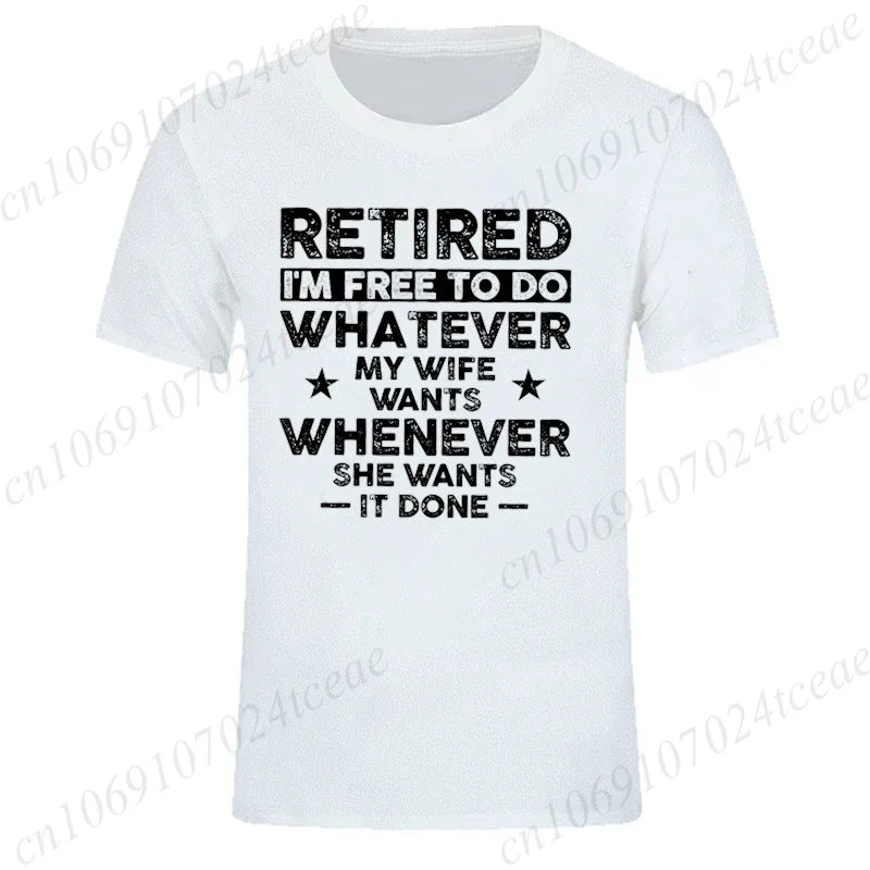 T-Shirt for Men Women,Men's Funny Retirement T-shirt, Husband Retired Hubby Printed T-Shirts for Men & Women Clothing Tops Gift