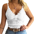 2023 European American women vests women's clothing sexy perspective Lace suspenders Fashion outerwear underwear tank top vest