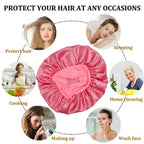 Newly Satin Night Hair Cap Women's Solid Sleeping Hat Sleep Care