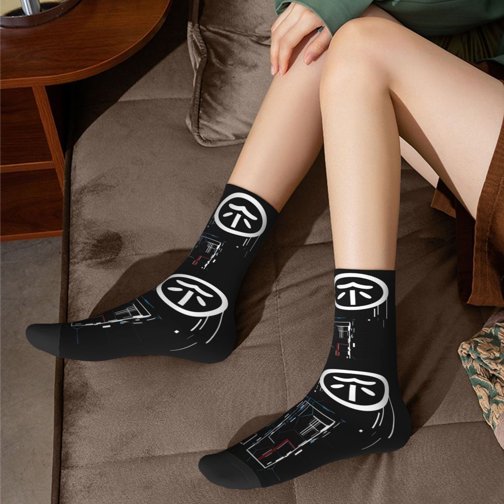 Techwear Men's Crew Socks Unisex Fun Japanese Future Tech Street Wear Style Spring Summer Autumn Winter Dress Socks