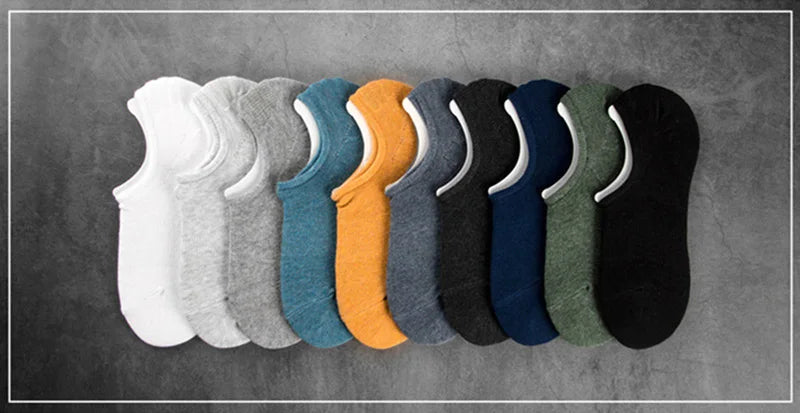 3 Pairs/Lot Plus Size EU47,48 Mens Low Cut Cotton Invisible Socks Silicone Non-slip Summer Autumn Comfort Black White Boat Socks