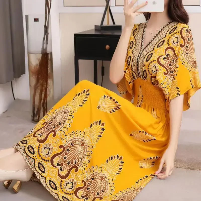 Robe Longue Bohème Imprimée