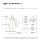 Unisex Adult EVA Waterproof Long Raincoat Hooded Drawstring Design Portable Outdoor Travel Fishing Camping Windproof Rain Wear