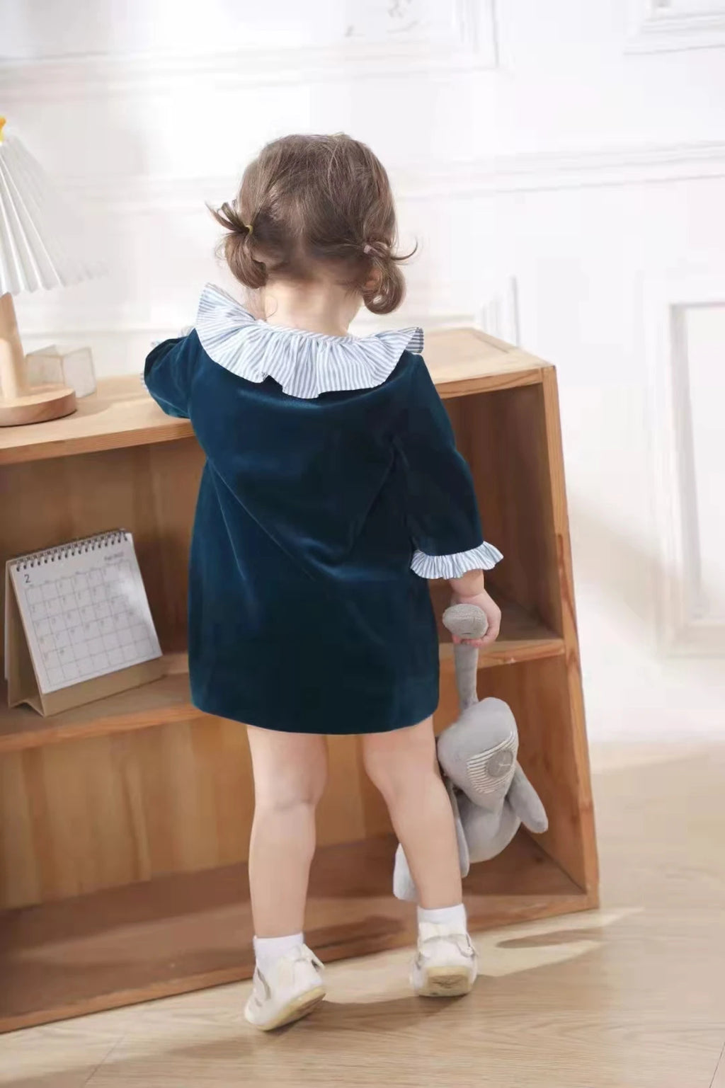 Children's Boutique Clothing Toddler Boys Green Velvet Strap Shorts Suits Cotton Long Sleeve Shirts Siblings Baptism Eid Dresses
