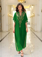 Boho Dress Women's Fashion Cotton Embroidered Beach Sun Protection