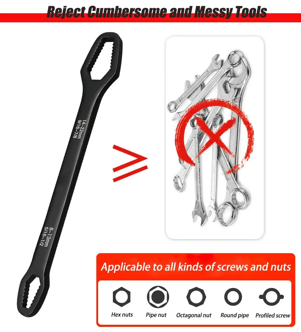 Car Universal Torx Wrench 8-22mm Adjustable Self-tightening Wrench Board Double-head Torx Spanner Torx Spanner Hand Tools New