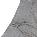 Pantalon évasé femme gris – Taille à cordon