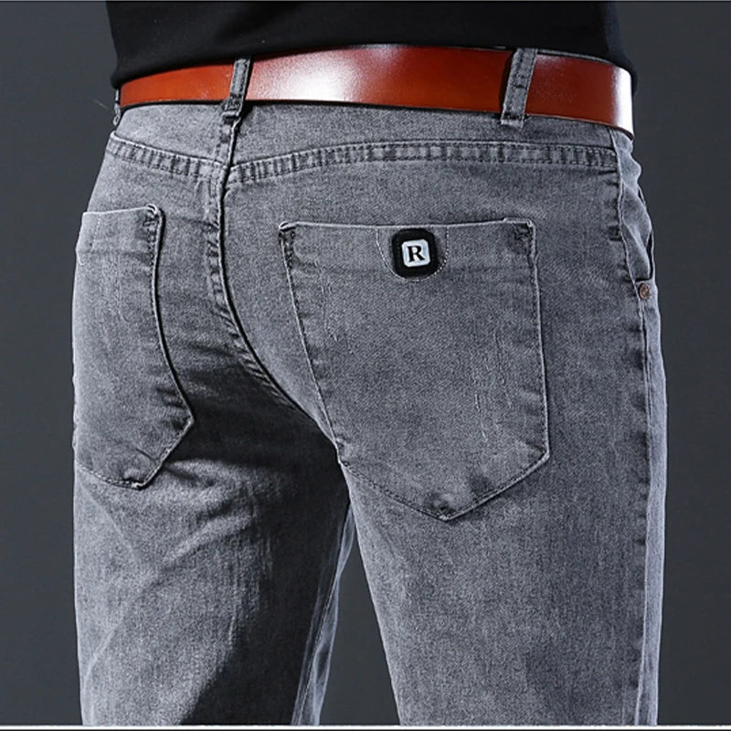 Jean gris slim homme – Denim stretch streetwear