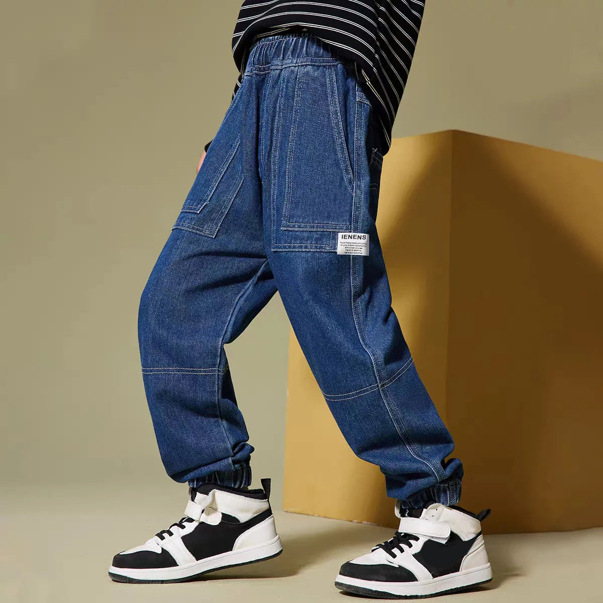 IENENS Kids Boys Clothes Jeans Pants Children Wears Denim Clothing Infant Baby Trousers Bottoms 4 5 6 7 8 9 10 11 Years