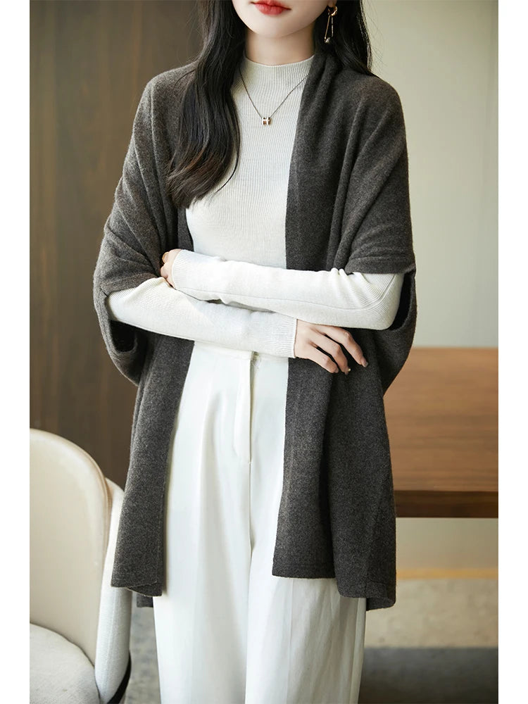 Cardigan Laine Mérinos 100% Femme – Cachemire Doux Col V Automne Hiver