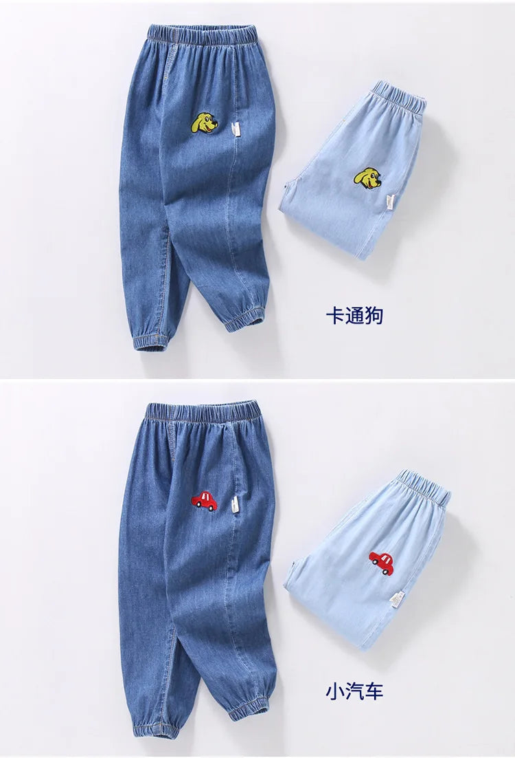 Summer kids girls boys baby clothes outer wear thin loose denim trousers for toddler girls children's clothing jeans pants