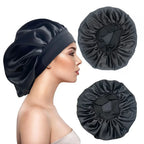 Newly Satin Night Hair Cap Women's Solid Sleeping Hat Sleep Care