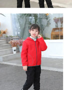 Manteau polaire enfant à capuche – Double épaisseur et fermeture éclair