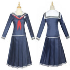 Adult Women Toko Fukawa Cosplay Costume Danganronpa JK Uniform with Glasses Halloween Carnival Dress Up Suit