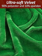 Women's Christmas Costume Set Santa Claus Outfit Velvet Dress With Striped Thigh-High Socks and Elf Hat