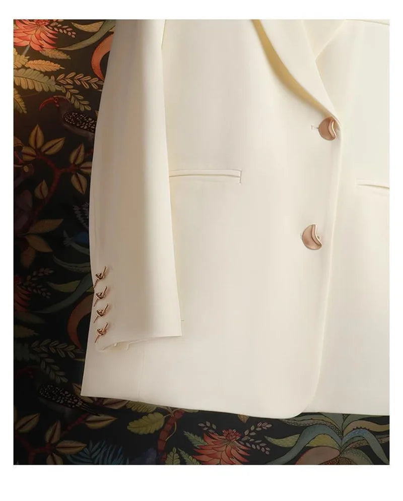 Blazer Femme Style Coréen – Veste Tailleur Élégante Col V Printemps Automne