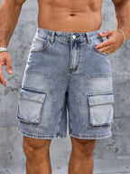 Short en denim homme bleu – Coupe droite streetwear