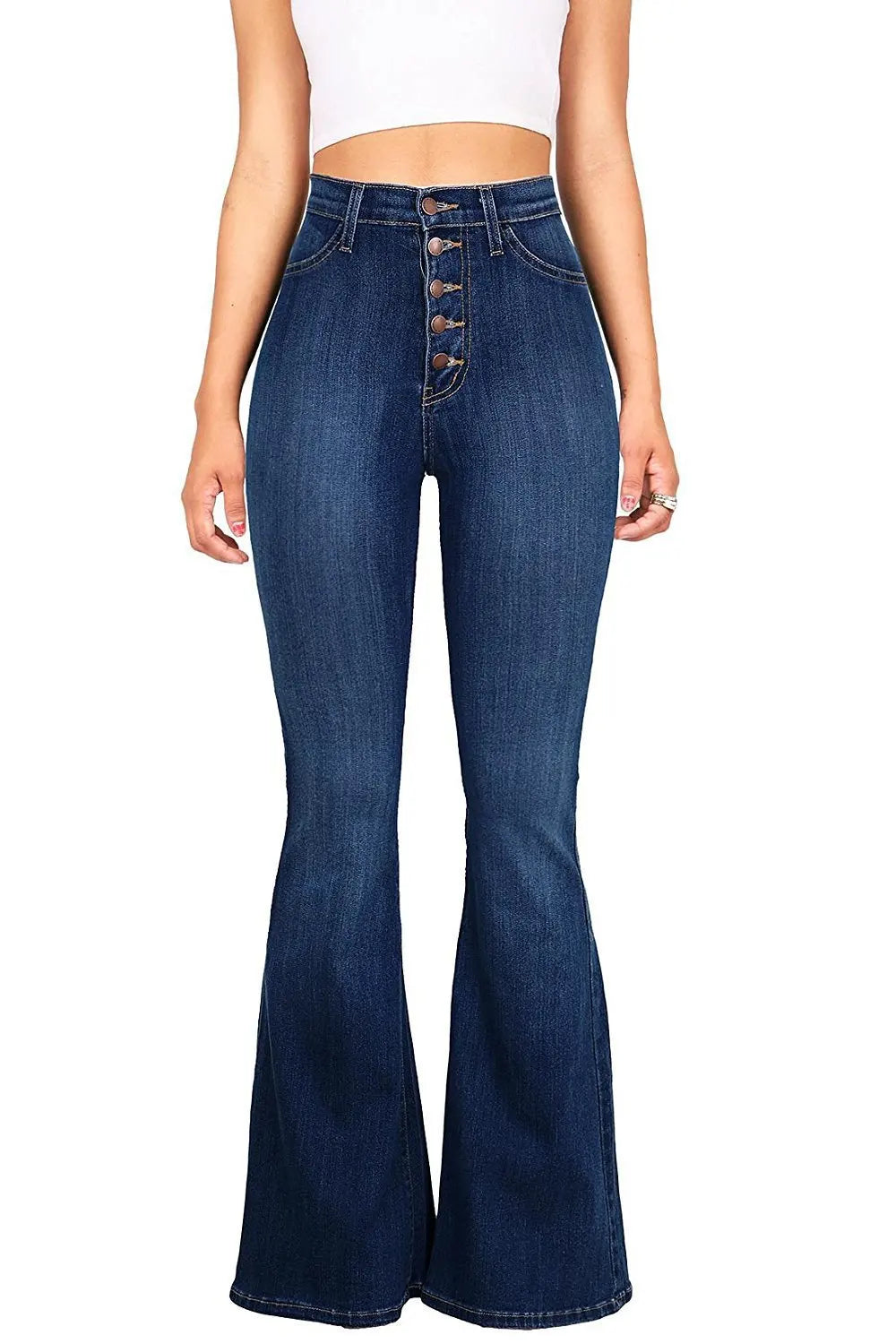 European American Best Selling Spring Autumn Fashion Women Jeans Slim Fit High Waist Versatile Hip Lifting Flared Pants