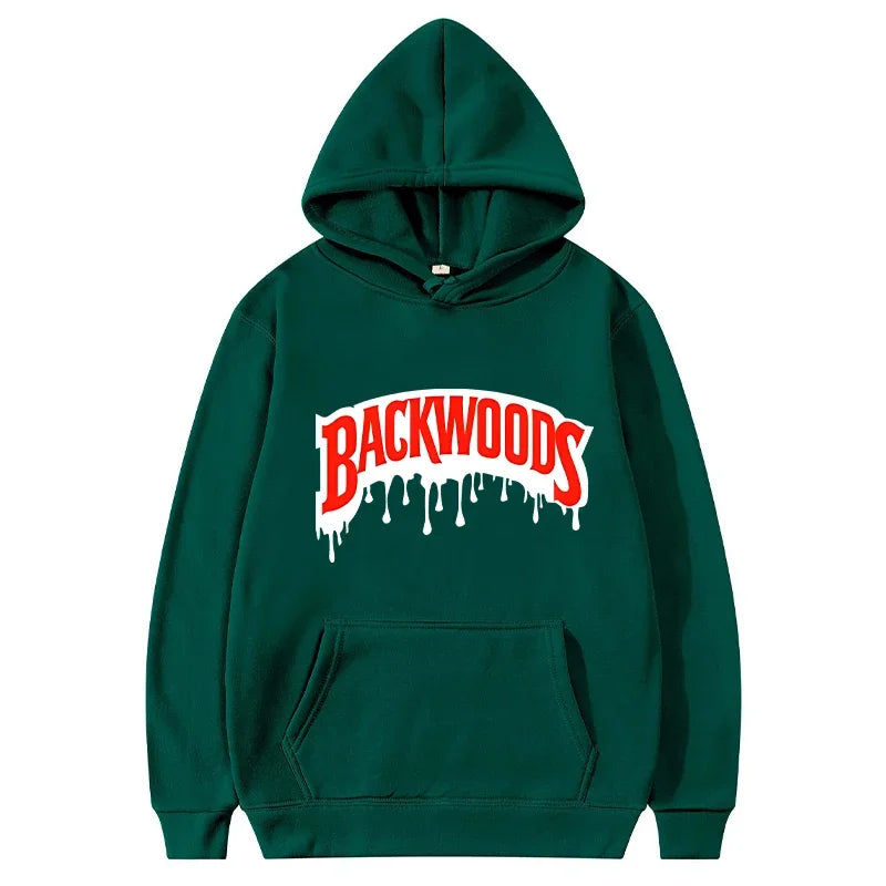 Dripping Backwoods Hoodies Men Fashion Letter Graphic Printed Sweatshirts Women Casual Cool Harajuku Streetwear Hooded Pullovers