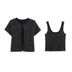Women's Clothing 2025 New Style European And American Fashion Simple Pearl Decoration Knitted Top Knitted Vest