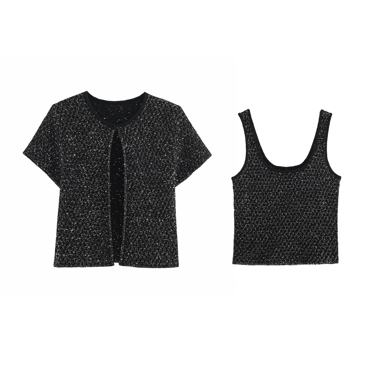 Women's Clothing 2025 New Style European And American Fashion Simple Pearl Decoration Knitted Top Knitted Vest