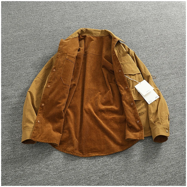 Veste Cargo Réversible Homme A+B – Poches Multiples Casual Américain Automne Hiver