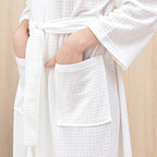 Peignoir Couple Col V – Robe de Chambre Unisexe Manches Longues