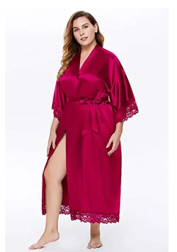 Robe de chambre femme satinée – Kimono de mariage