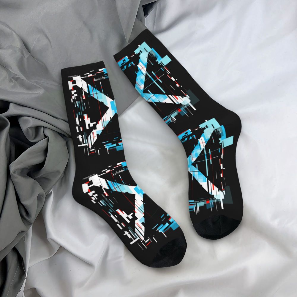 Techwear Men's Crew Socks Unisex Fun Japanese Future Tech Street Wear Style Spring Summer Autumn Winter Dress Socks