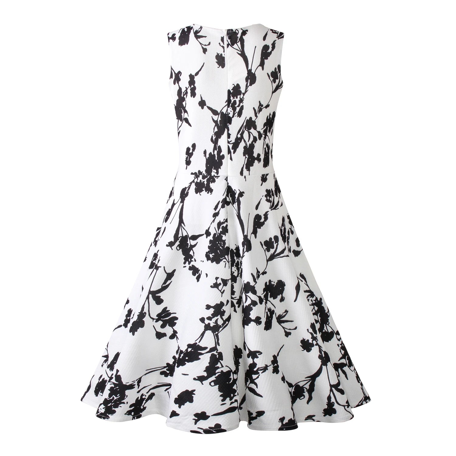 Summer Women Dress Clothing Floral Print Robe Retro Swing Casual Vintage Rockabilly