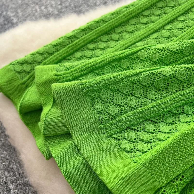 Fashion Knitted Dress Summer Clothes Women Sleeveless Single Breasted Bodycon Long Dresses Vacation Holiday Knitting Dress Robes